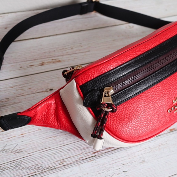 NWT Coach Vale Leather Belt Bag in Colorblock - Picture 4 of 8